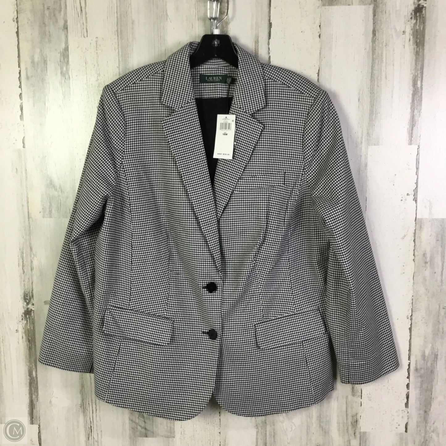 Blazer By Lauren By Ralph Lauren In Black & White, Size: Xl