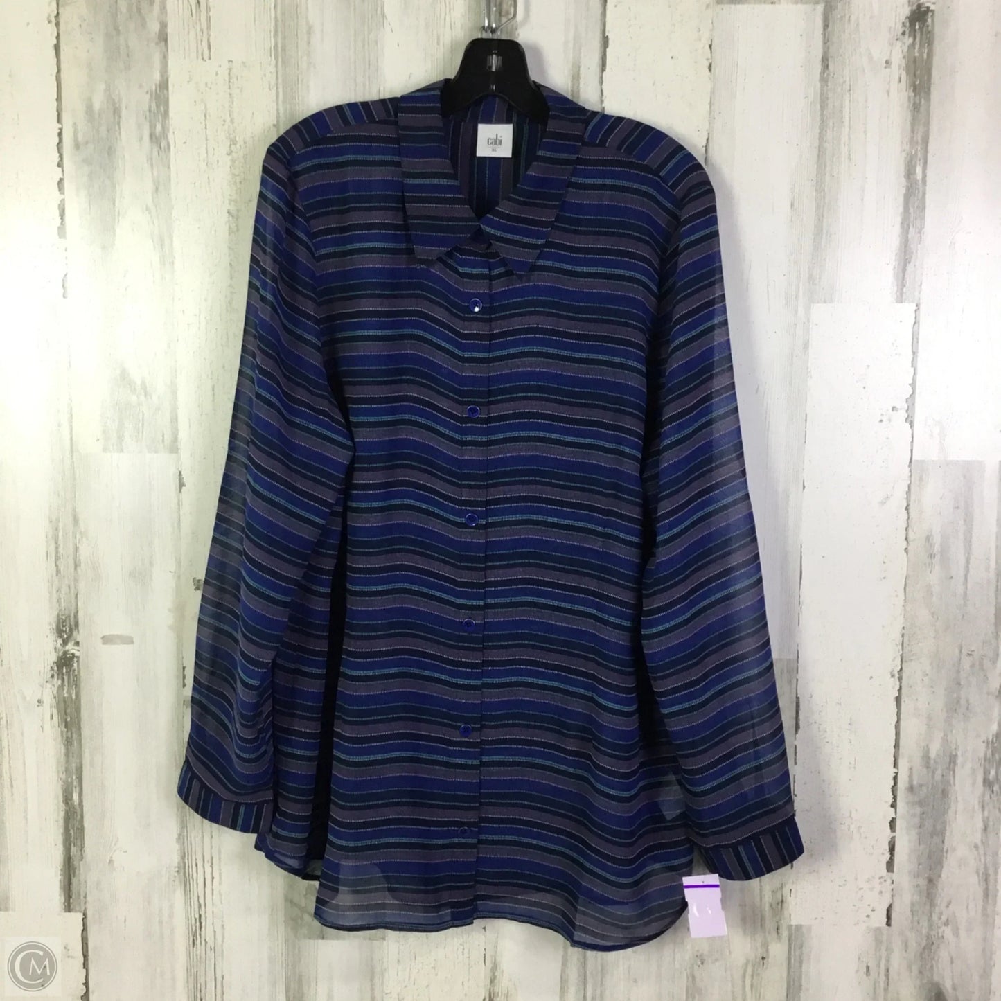 Top Long Sleeve By Cabi In Blue, Size: Xl