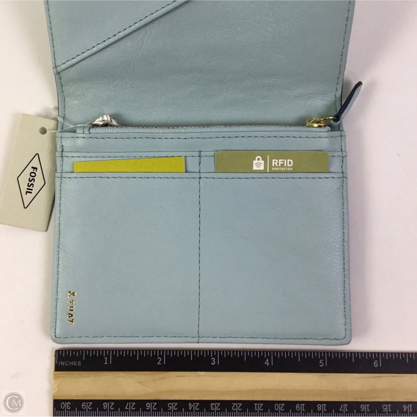 Wallet Leather By Fossil, Size: Medium