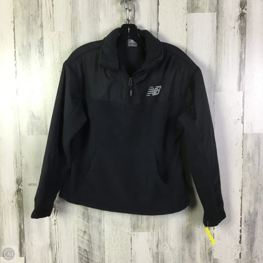 Athletic Top Long Sleeve Collar By New Balance In Grey, Size: S