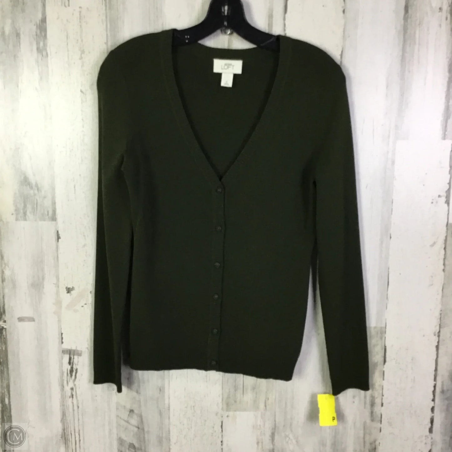 Sweater Cardigan By Loft In Green, Size: S
