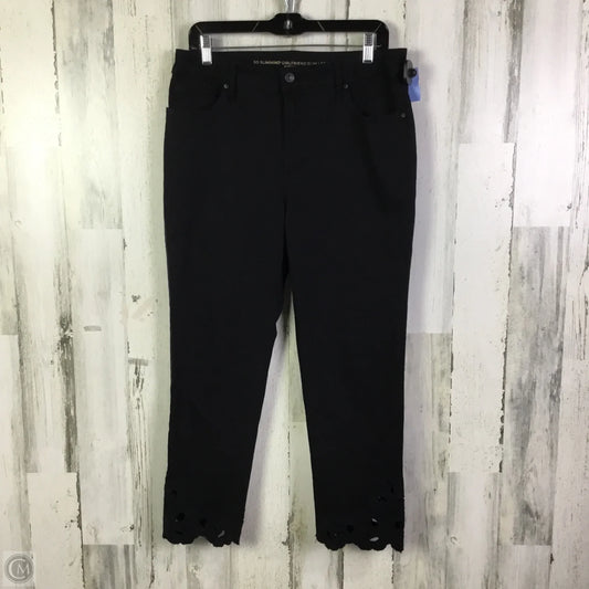 Jeans Straight By Chicos In Black Denim, Size: 10