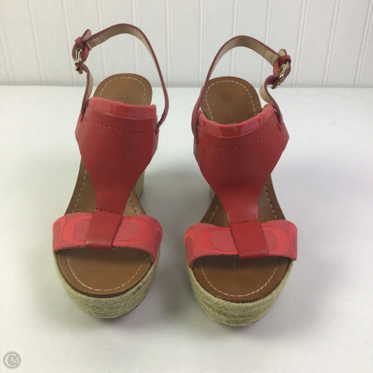 Sandals Designer By Coach In Red, Size: 7