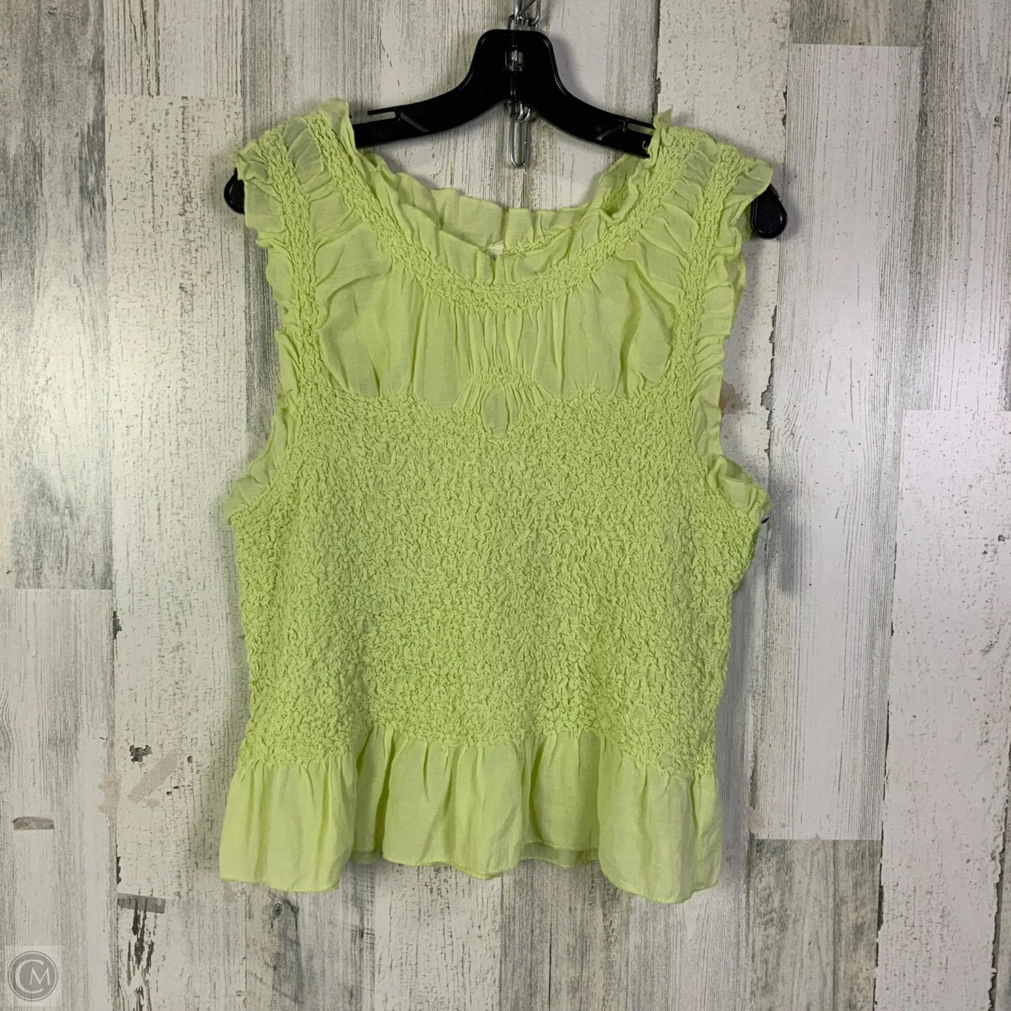 Top Short Sleeve By Anthropologie In Green, Size: L