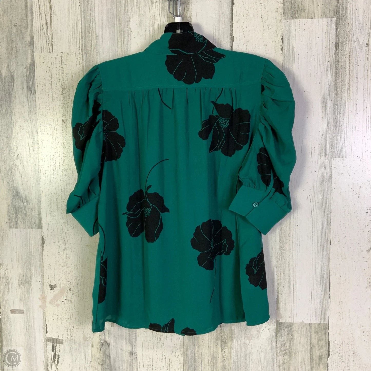 Blouse Short Sleeve By Ann Taylor In Teal, Size: Xsp