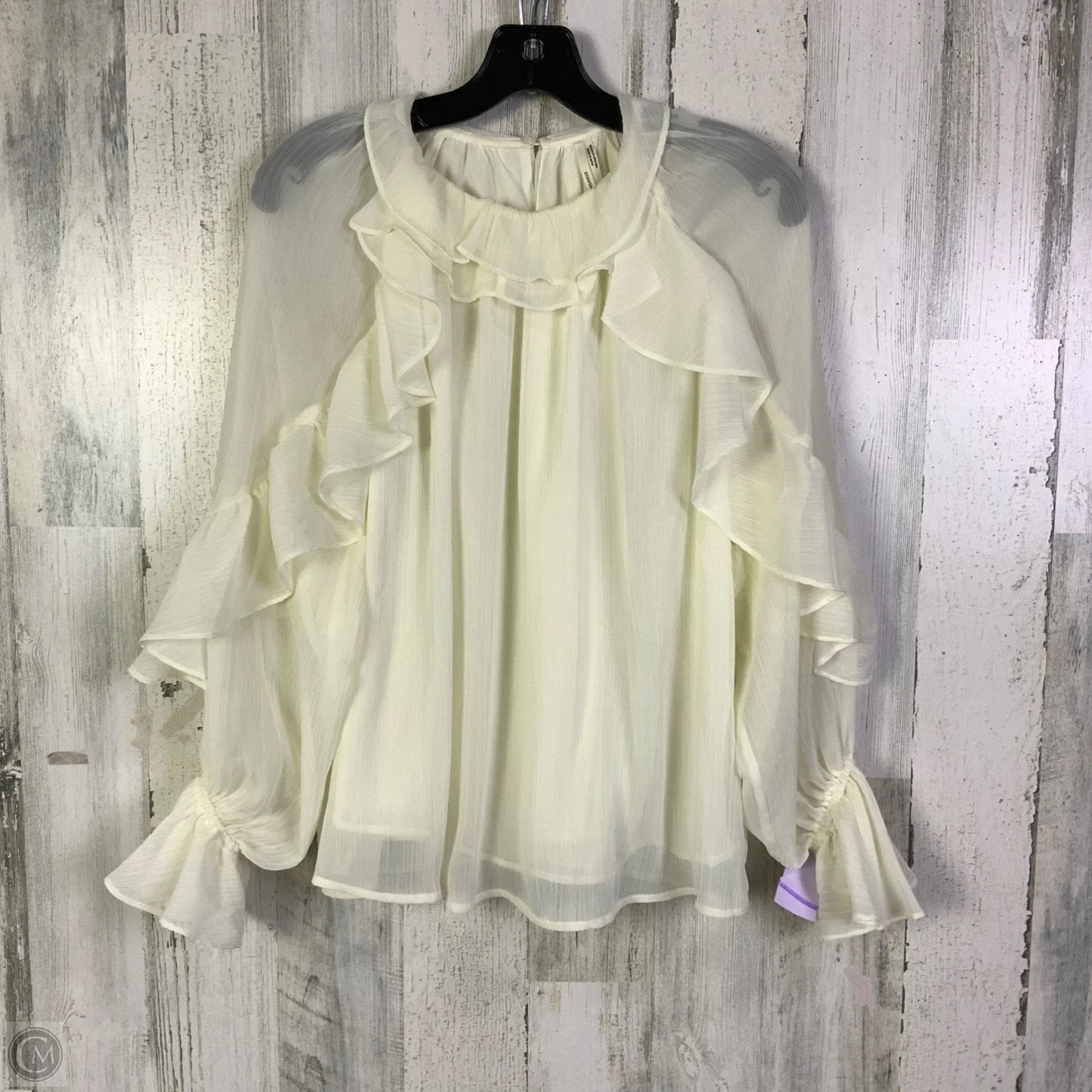 Top Long Sleeve By Anthropologie In White, Size: S
