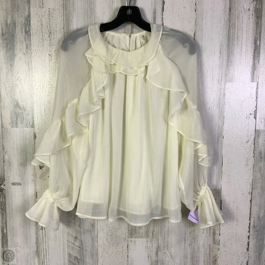 Top Long Sleeve By Anthropologie In White, Size: S