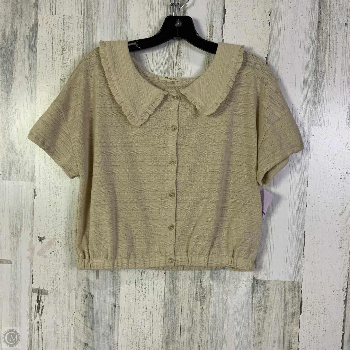 Top Short Sleeve By Madewell In Tan, Size: M