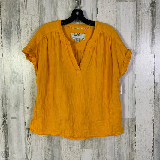 Top Short Sleeve By Tommy Bahama In Orange, Size: M