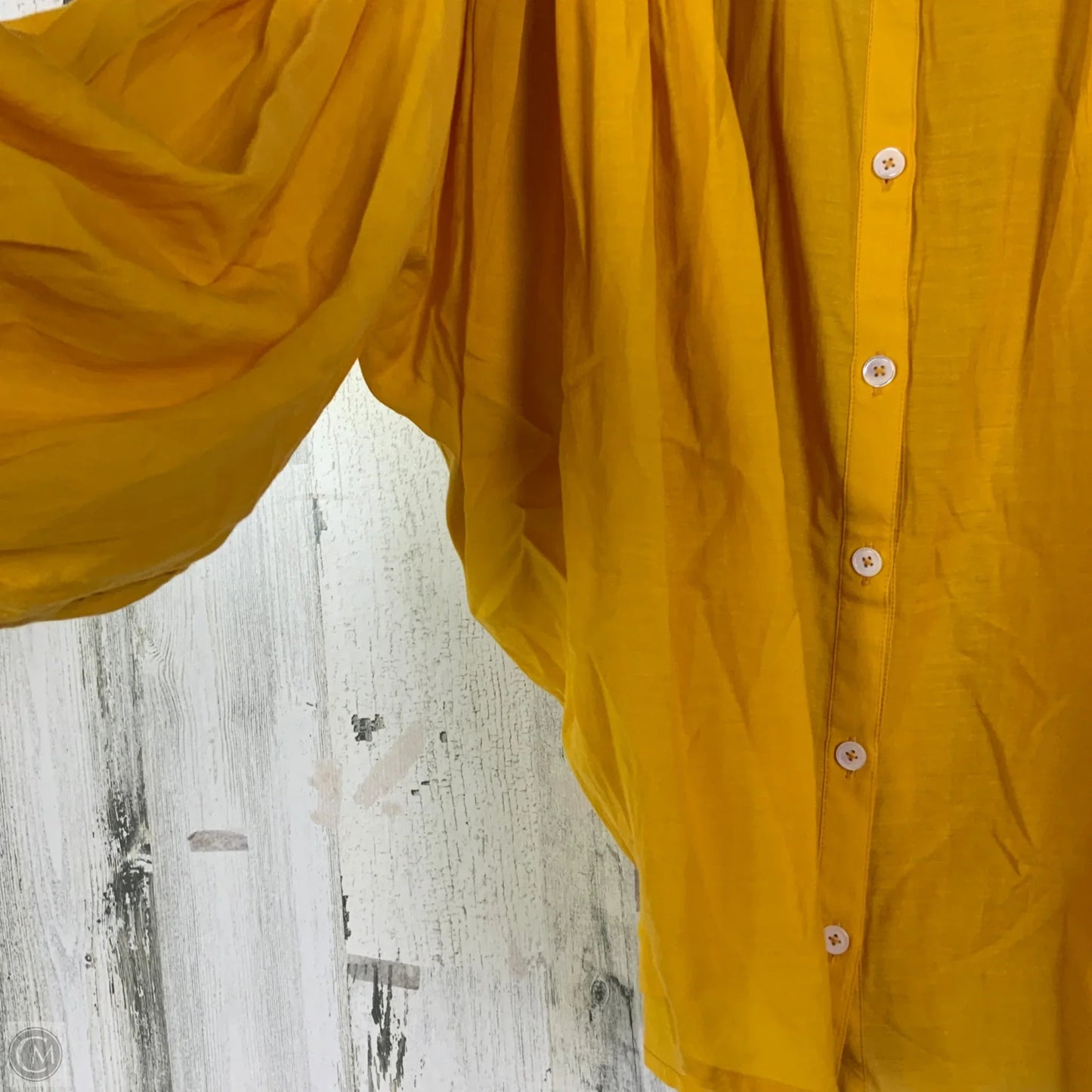 Top 3/4 Sleeve By Madewell In Yellow, Size: M
