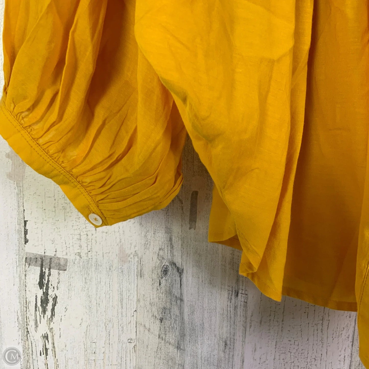 Top 3/4 Sleeve By Madewell In Yellow, Size: M