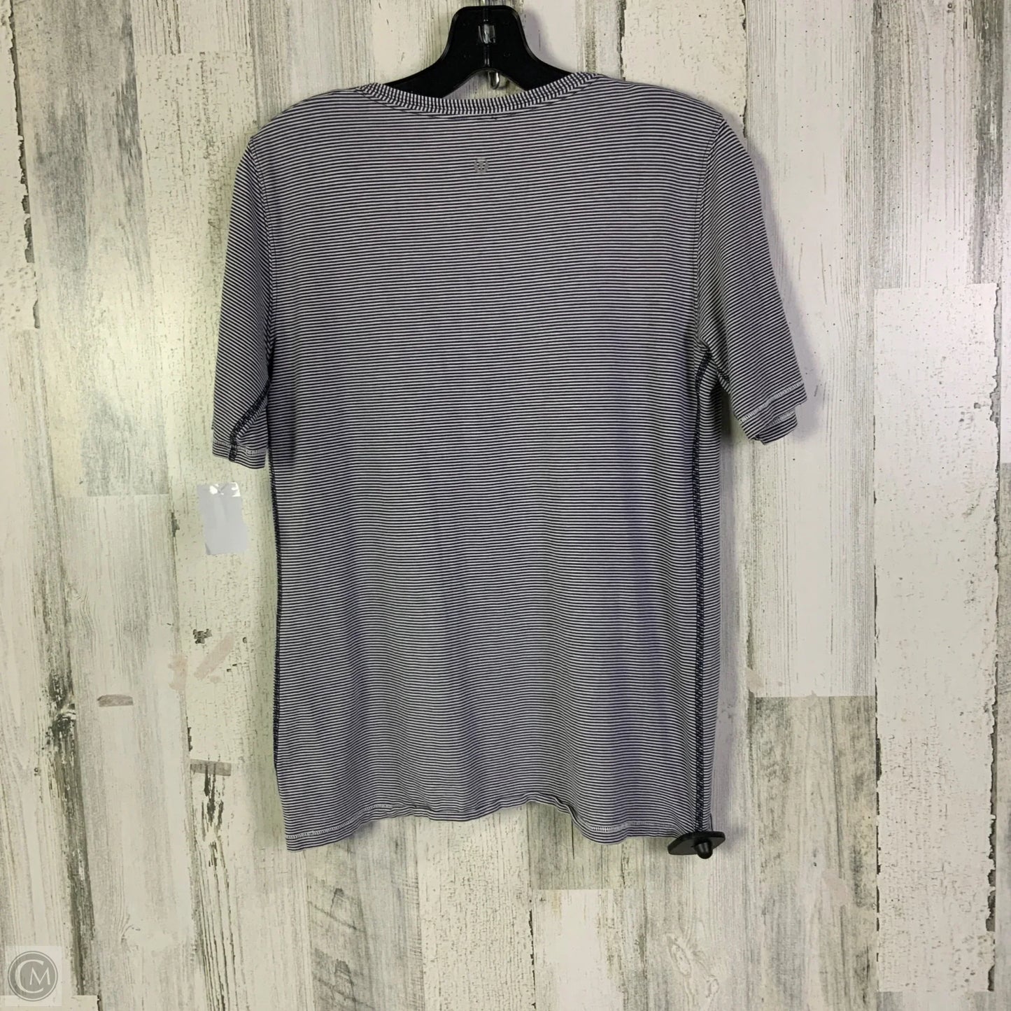 Athletic Top Short Sleeve By Lululemon In Blue & White, Size: S