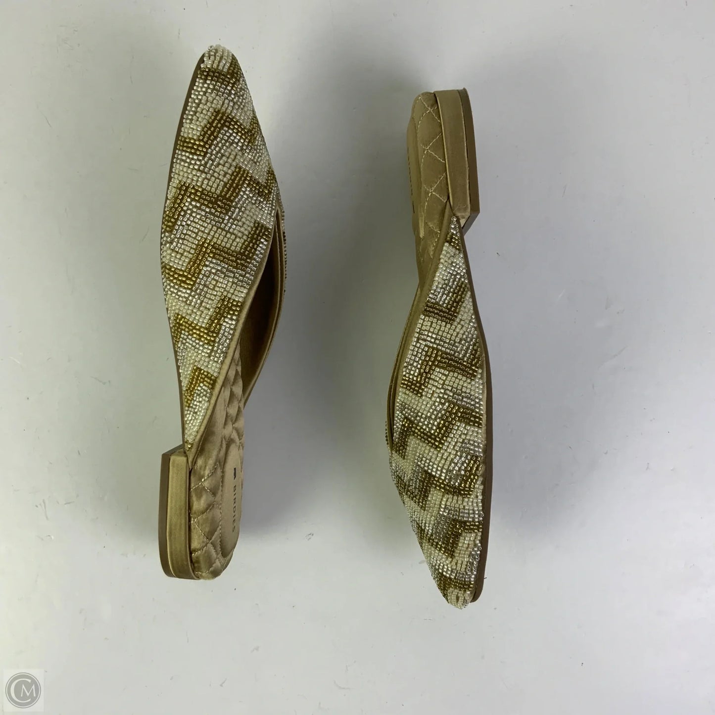 Shoes Flats By Birdies In Gold, Size: 8