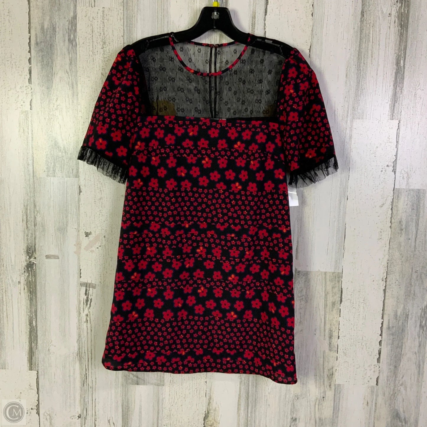 Top Short Sleeve By Bcbgeneration In Black & Red, Size: Xxs