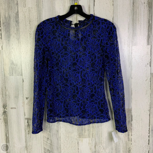 Top Long Sleeve By Ted Baker In Black & Blue, Size: Xs