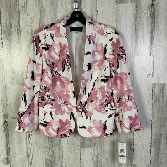 Blazer By Black Label In White/Pink, Size: L