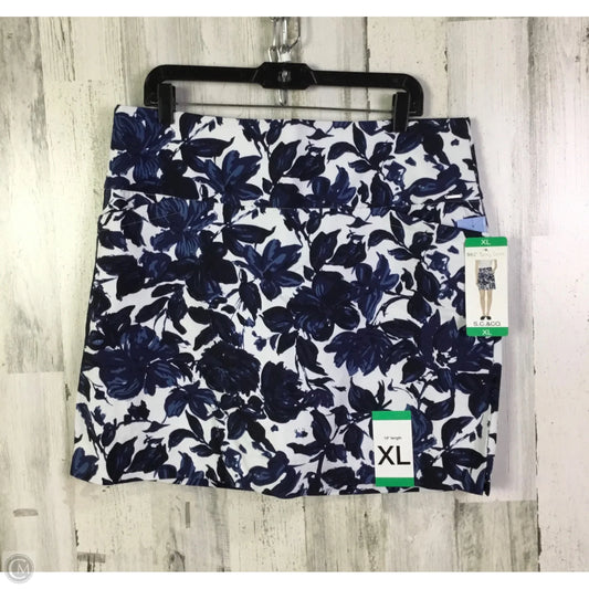 Skort By Sc & Co In Blue & White, Size: 16