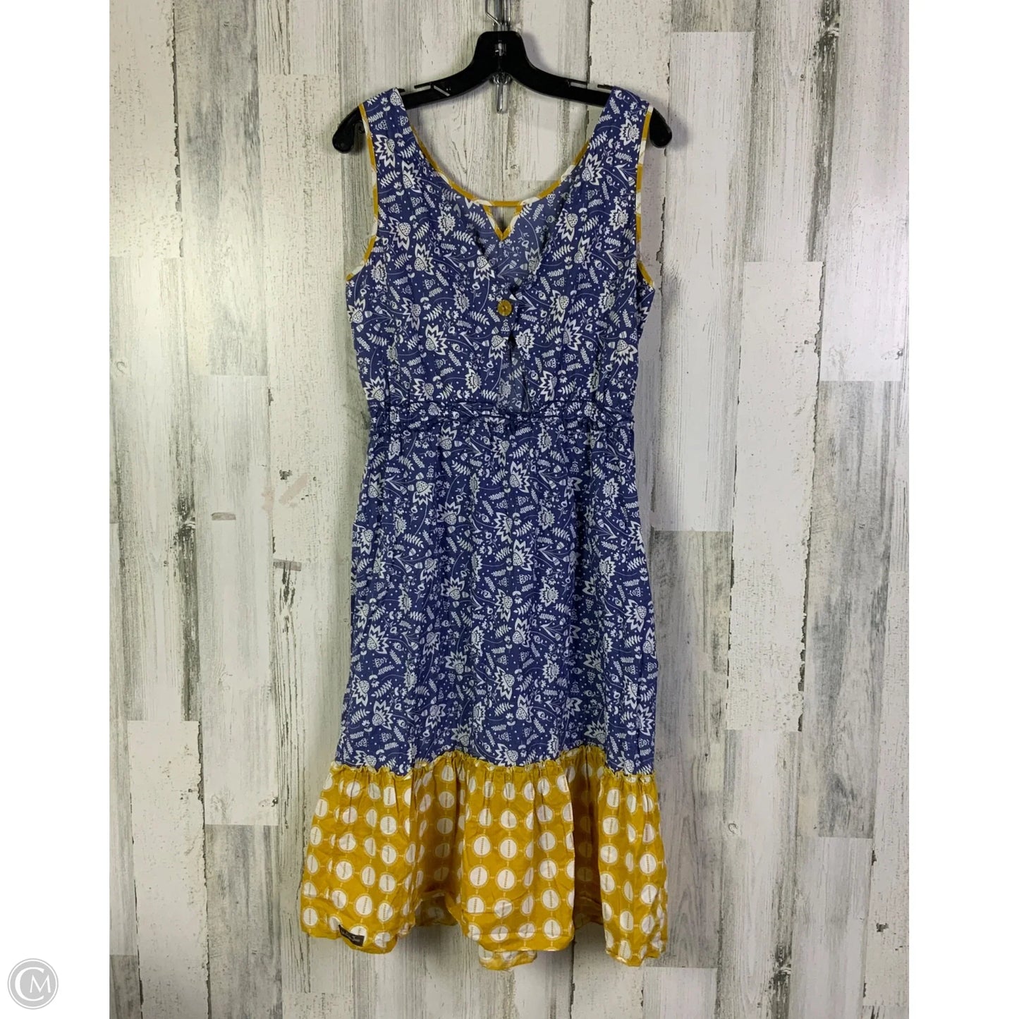 Dress Casual Short By Matilda Jane In Blue & Yellow, Size: M