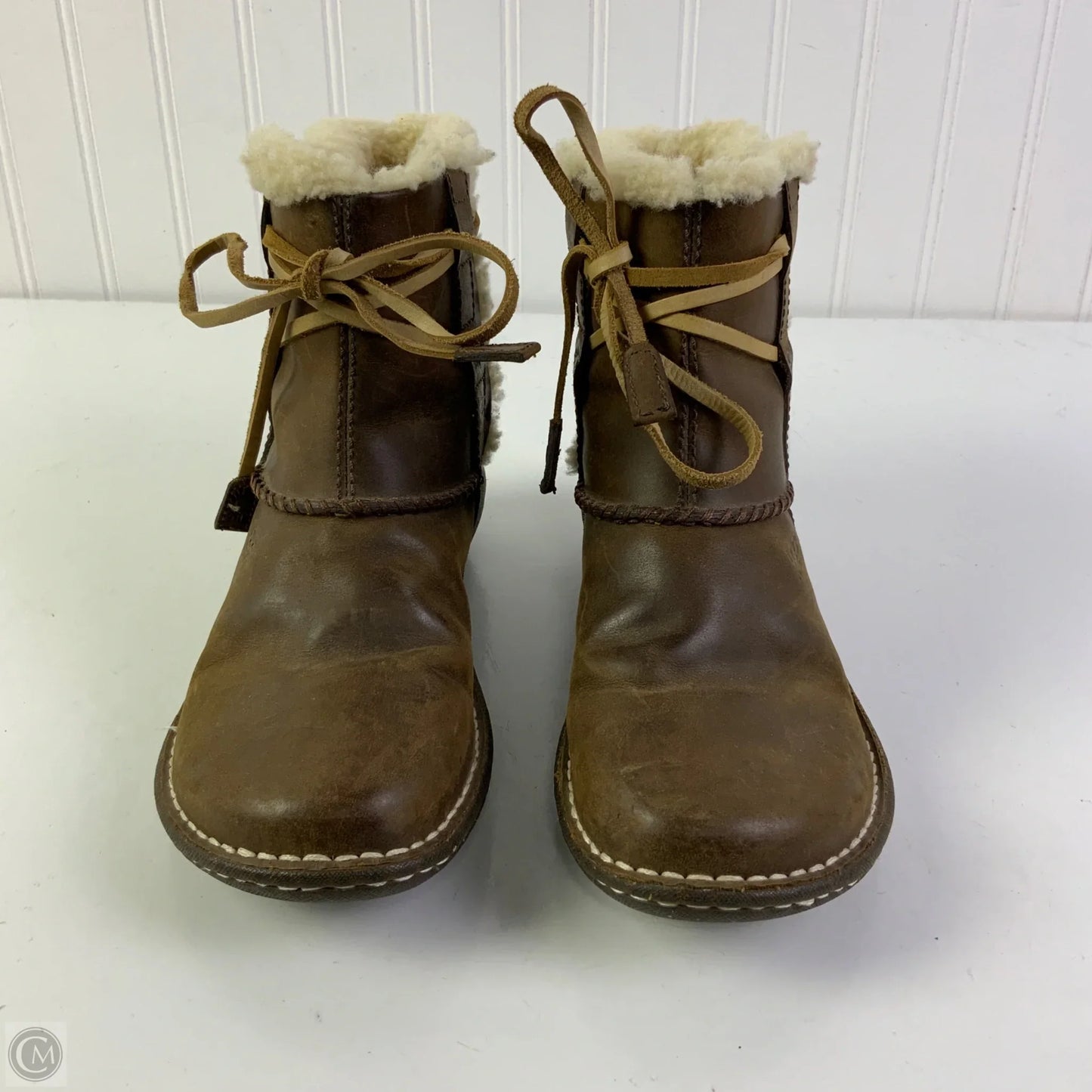 Boots Designer By Ugg In Brown, Size: 7