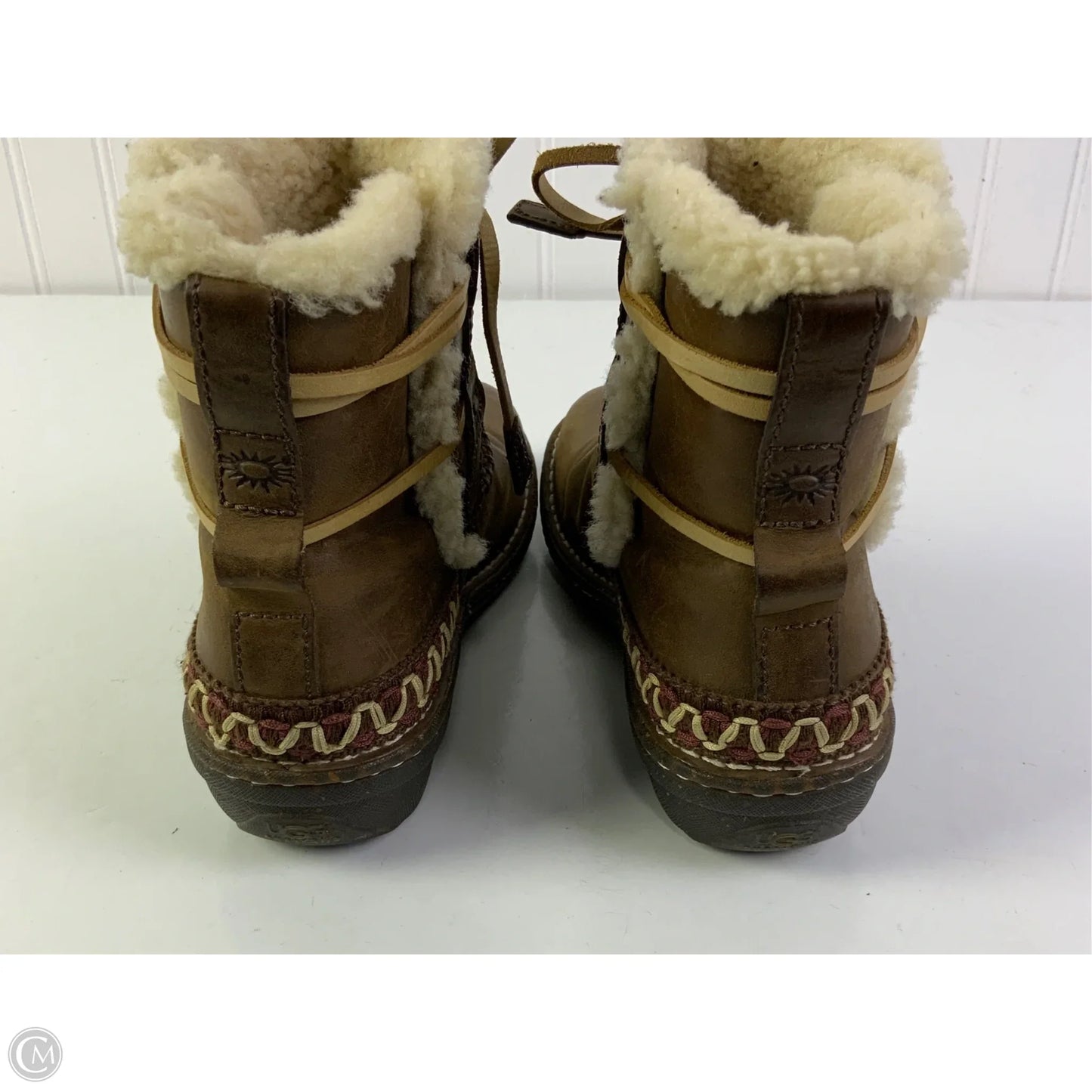 Boots Designer By Ugg In Brown, Size: 7