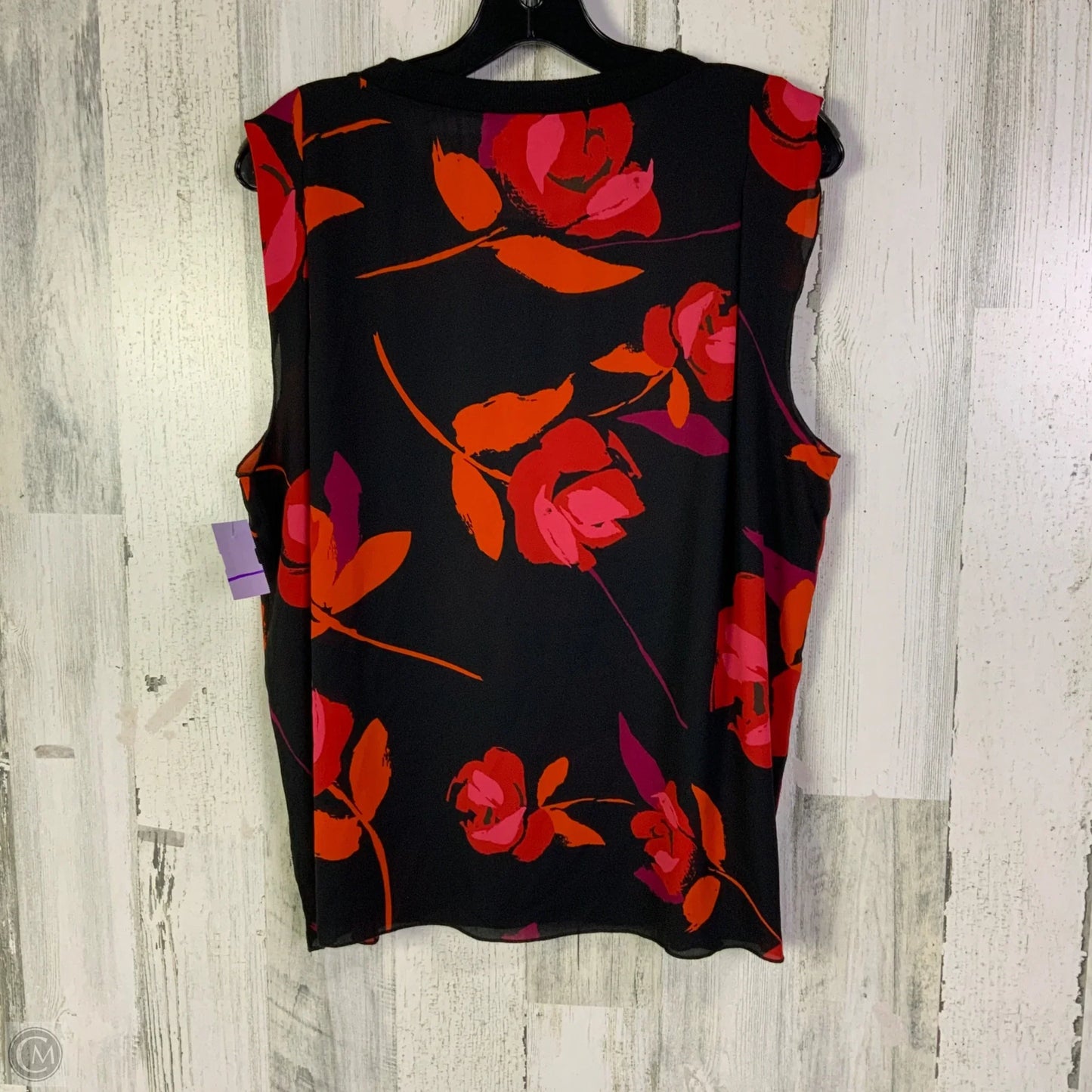 Blouse Sleeveless By Cabi In Black & Red, Size: S