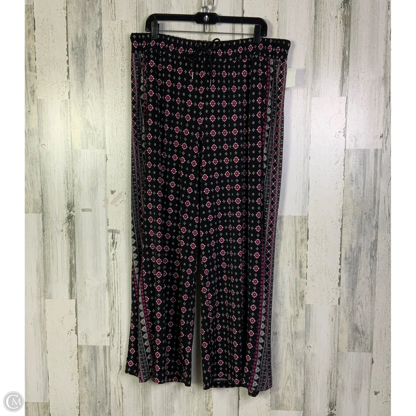 Pants Wide Leg By Lane Bryant In Black & Pink, Size: 18