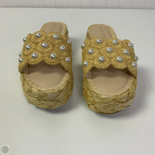 Sandals Heels Platform By Oasis Society In Tan, Size: 8