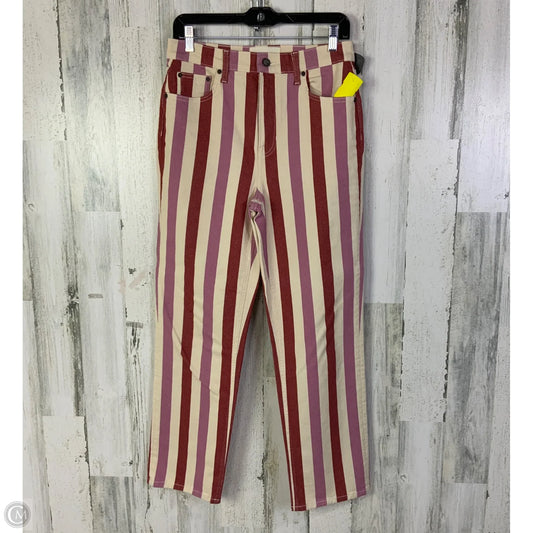 Jeans Straight By Boden In Cream & Red, Size: 6