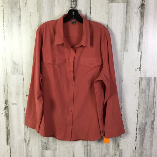 Athletic Top Long Sleeve Collar By Eddie Bauer In Red, Size: Xxl