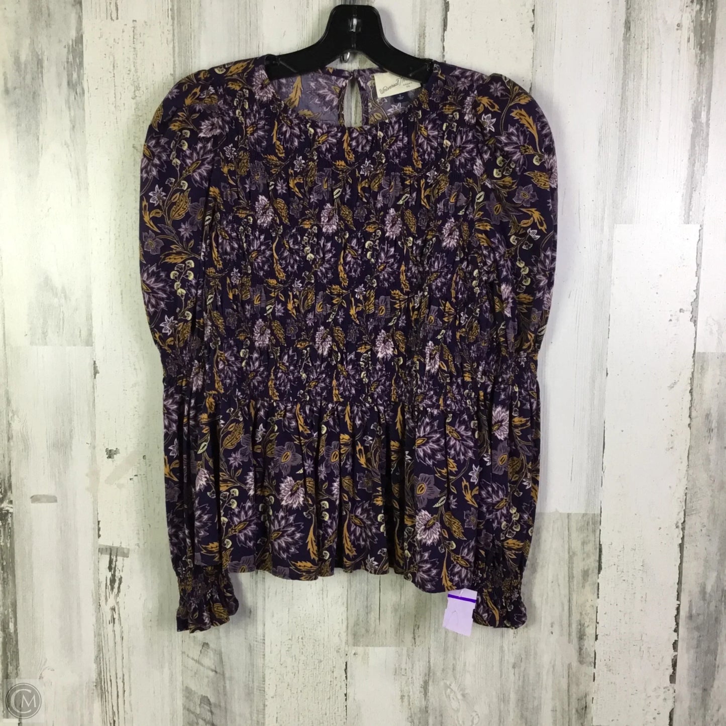 Blouse Long Sleeve By Universal Thread In Purple & Tan, Size: S