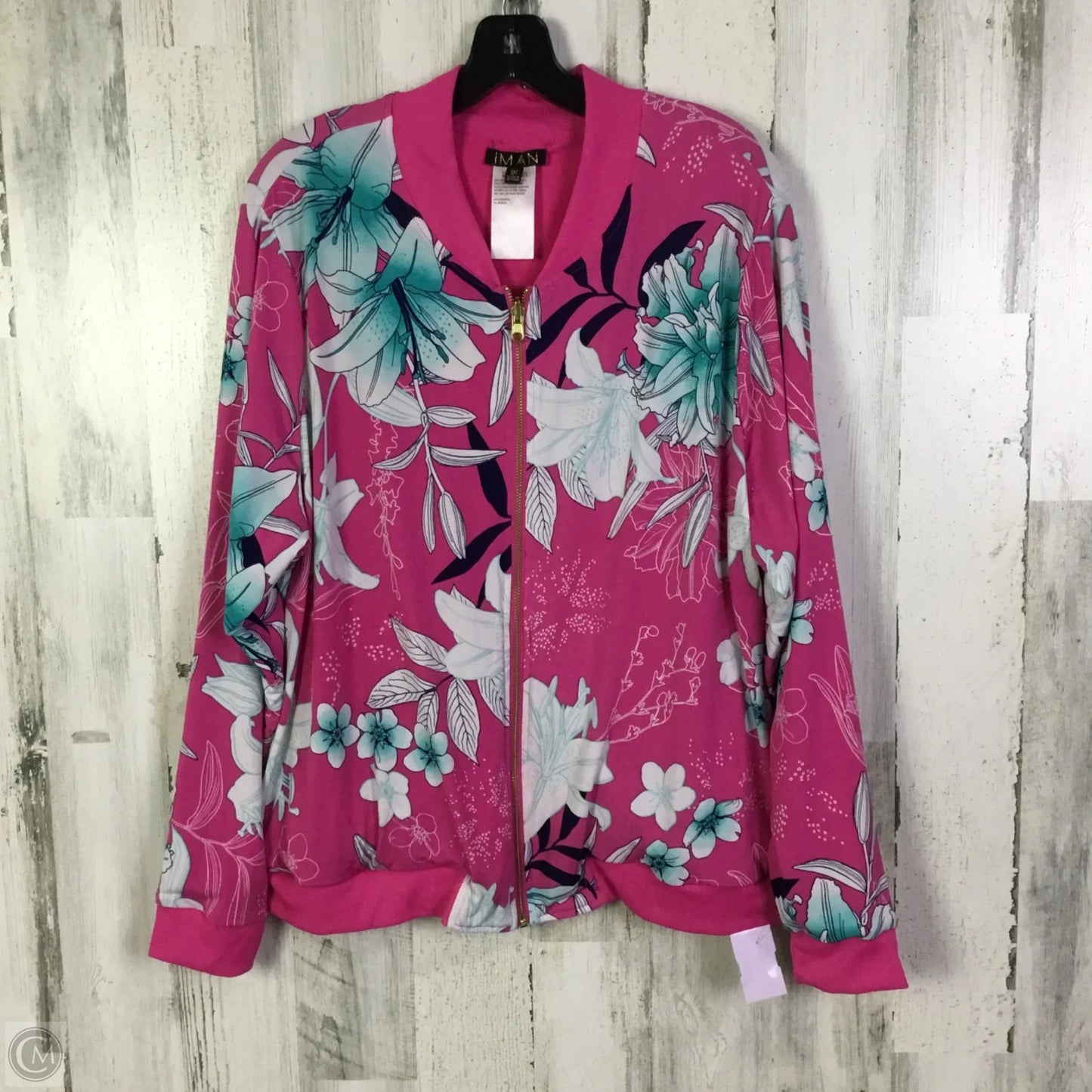 Jacket Other By Iman Hsn In Pink & White, Size: 1x