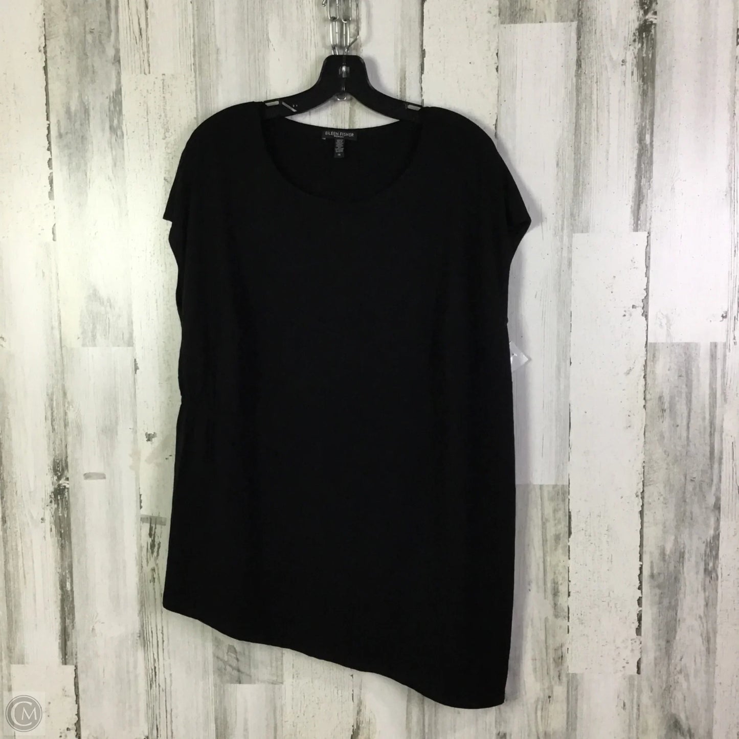 Top Short Sleeve Basic By Eileen Fisher In Black, Size: 1x