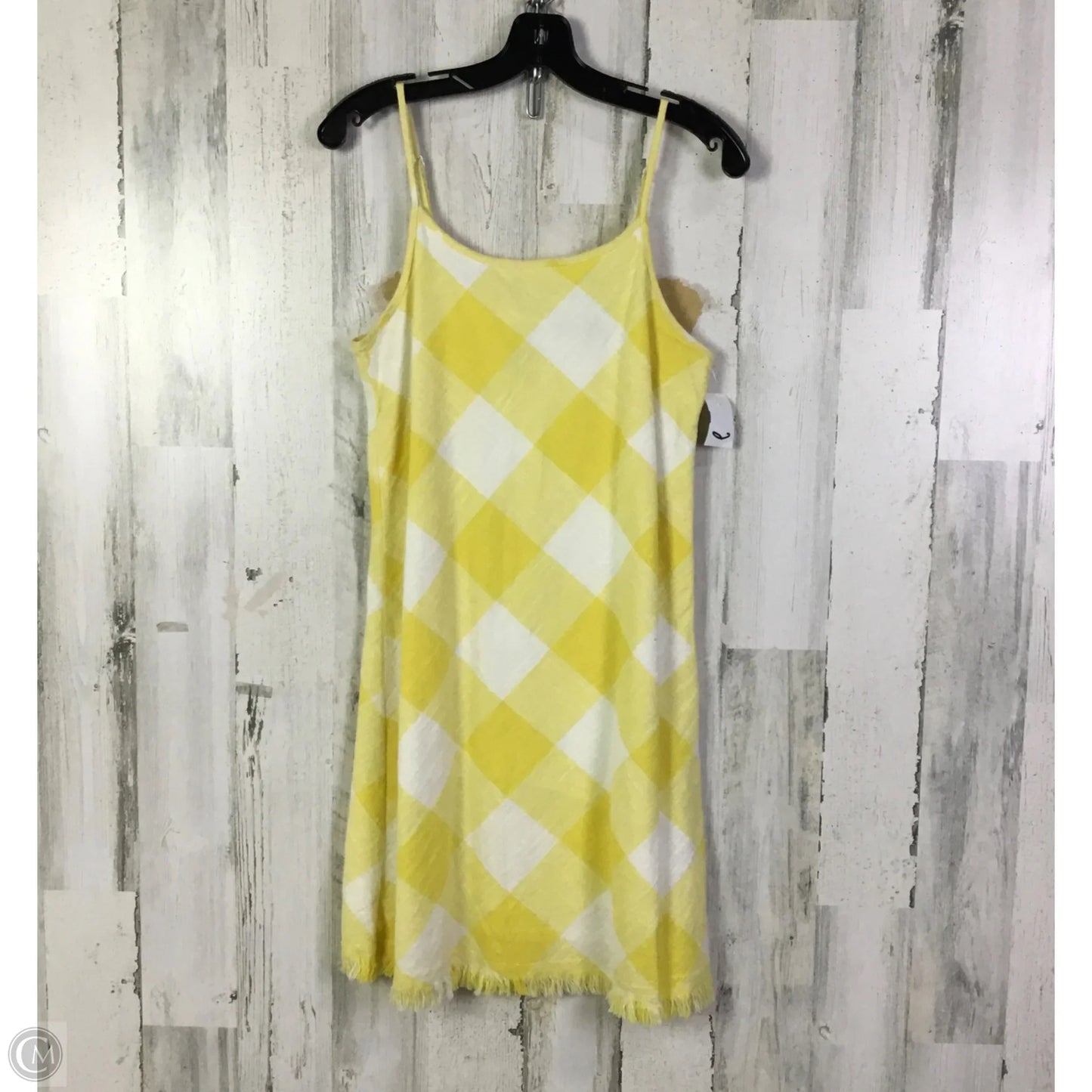 Dress Casual Short By Natural Reflections In White & Yellow, Size: S