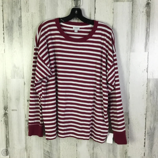 Top Long Sleeve Basic By J. Crew In Red & White, Size: Xl