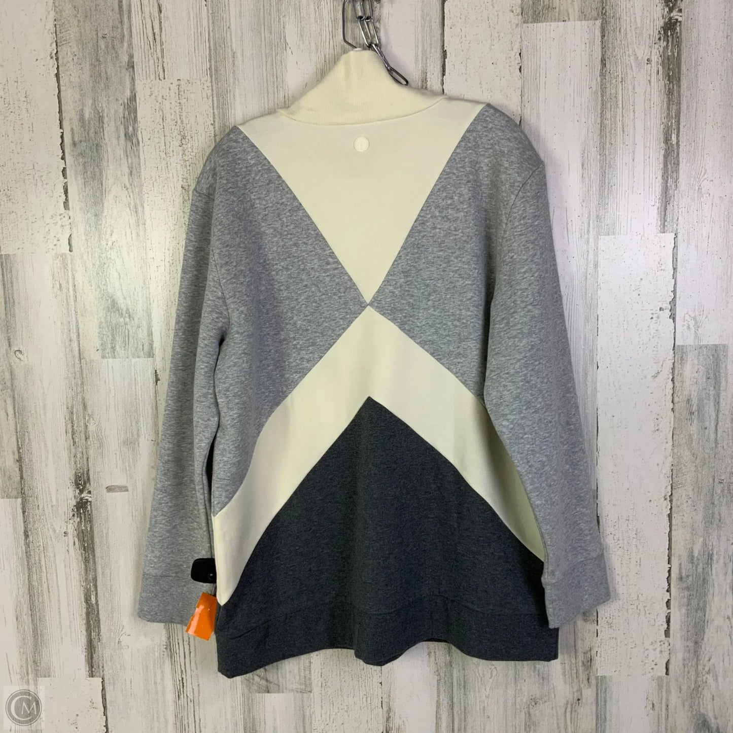 Sweatshirt Collar By Talbots In Cream & Grey, Size: Xl