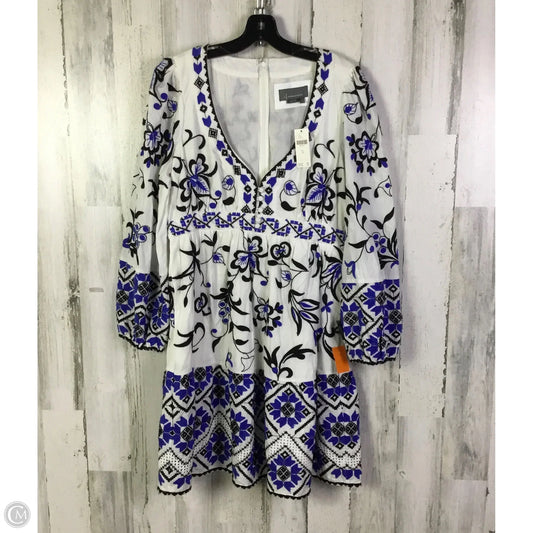 Dress Casual Short By Anthropologie In Blue & White, Size: L