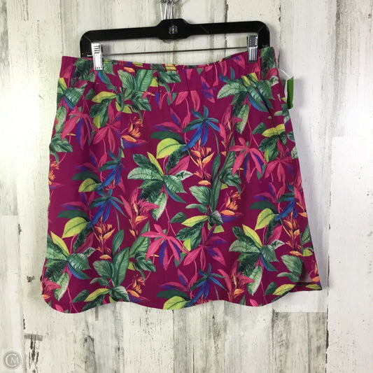 Athletic Skort By Chicos In Green & Purple, Size: L
