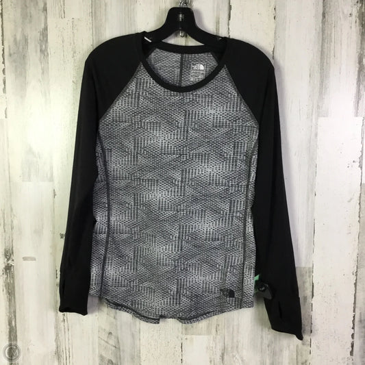 Athletic Top Long Sleeve Crewneck By The North Face In Black & Grey, Size: M