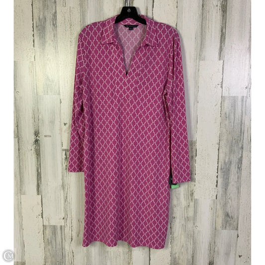 Dress Casual Short By Brooks Brothers In Pink & White, Size: L