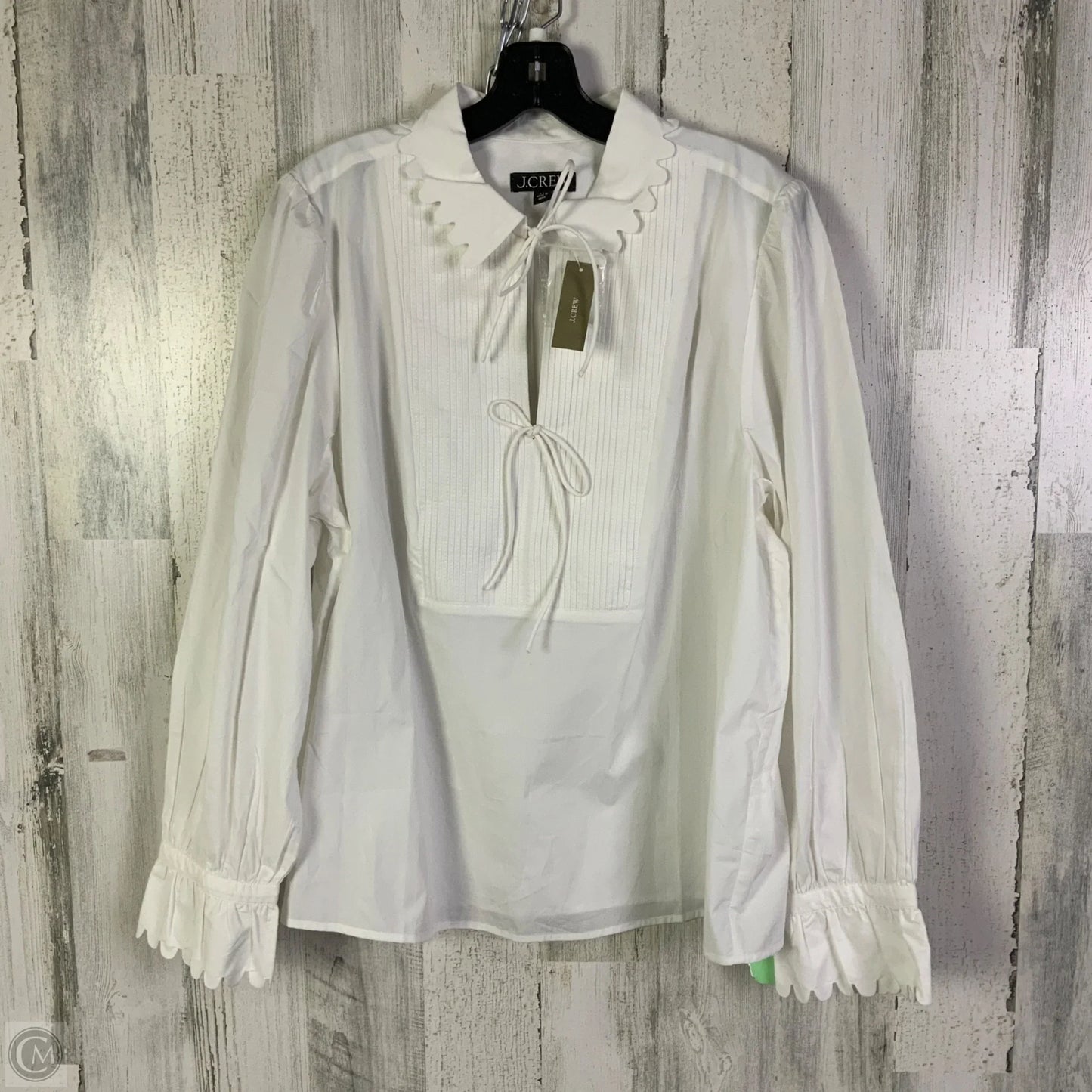 Blouse Long Sleeve By J. Crew In White, Size: Xxl