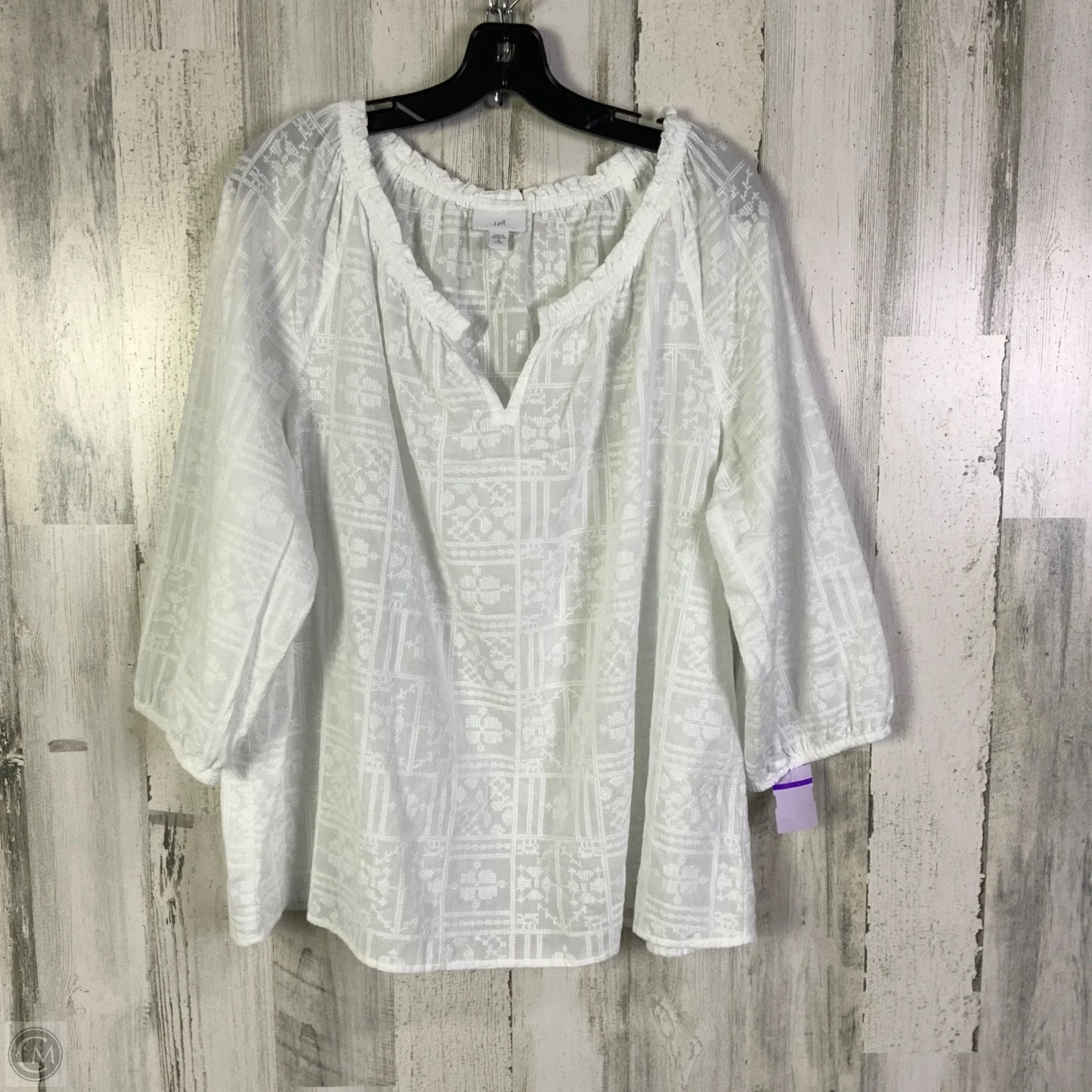 Top 3/4 Sleeve By J. Jill In White, Size: Xlp