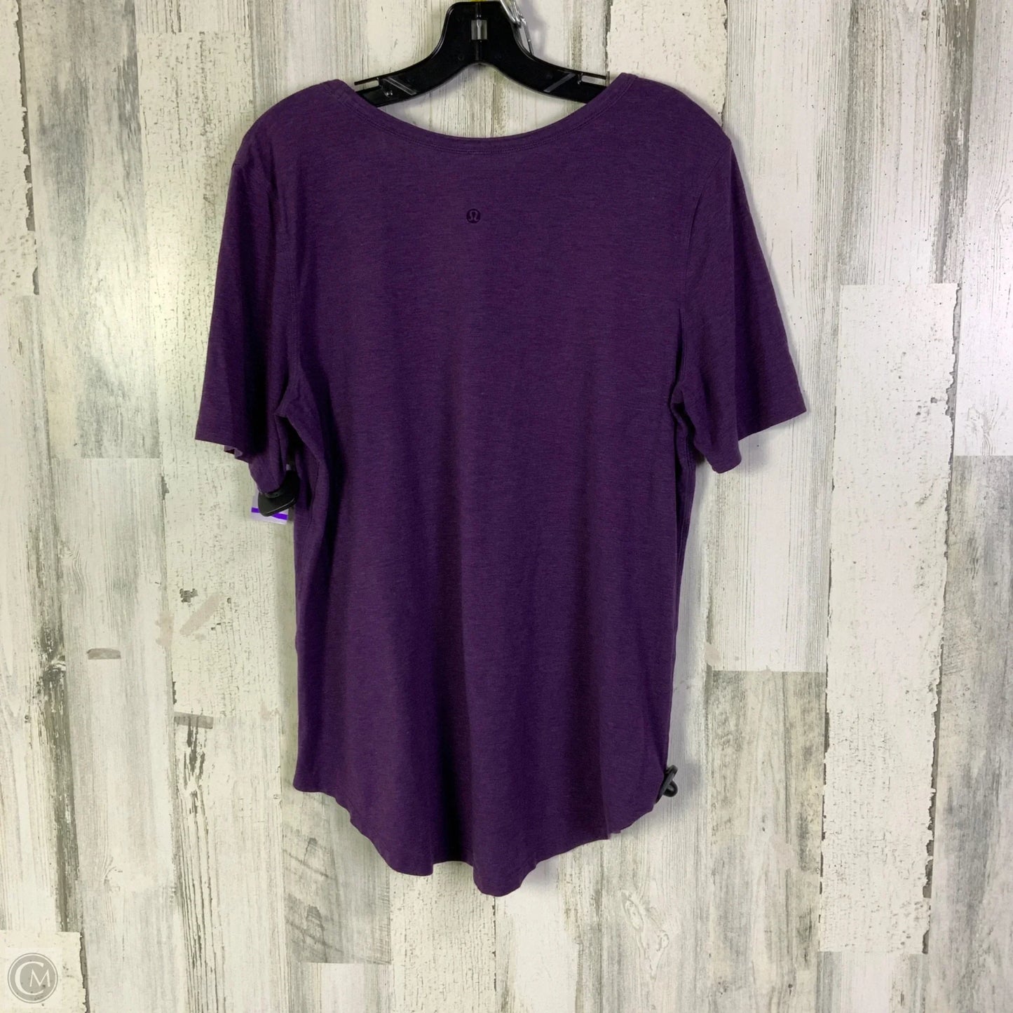 Athletic Top Short Sleeve By Lululemon In Purple, Size: L