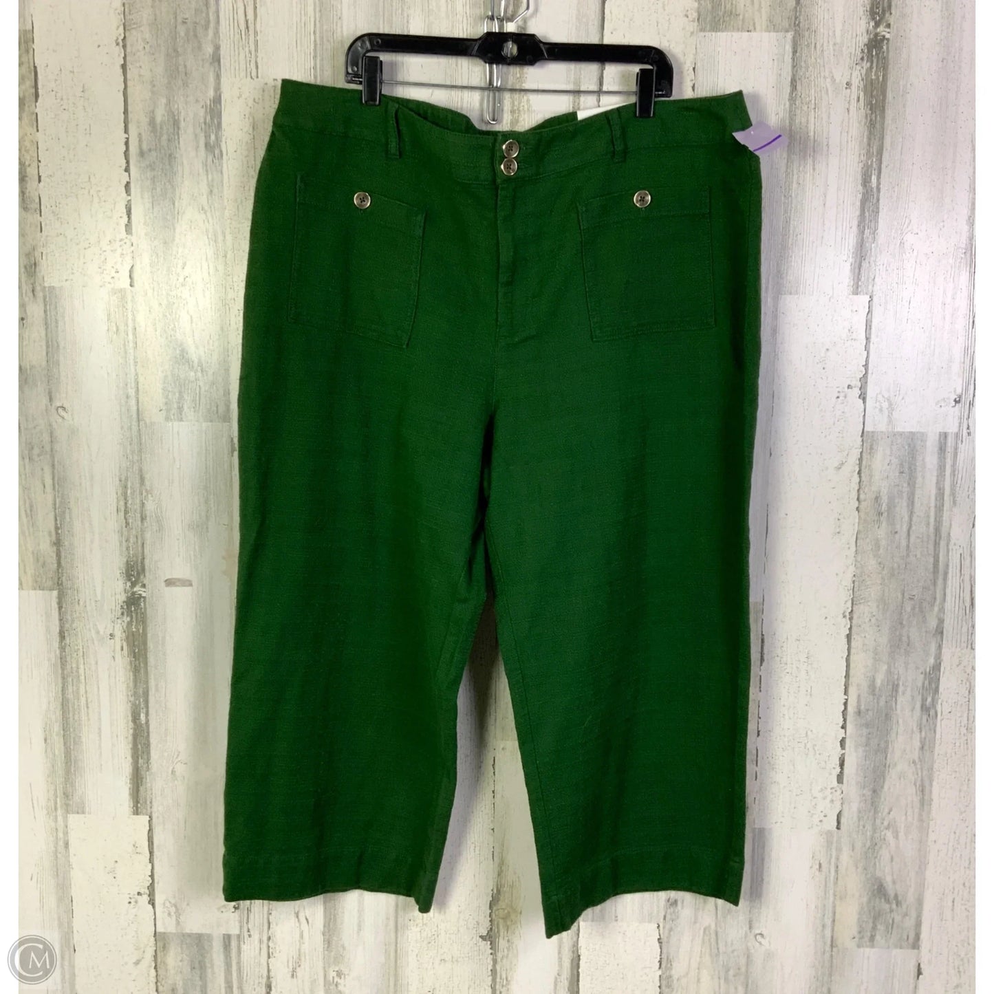 Pants Cropped By Chicos In Green, Size: 20