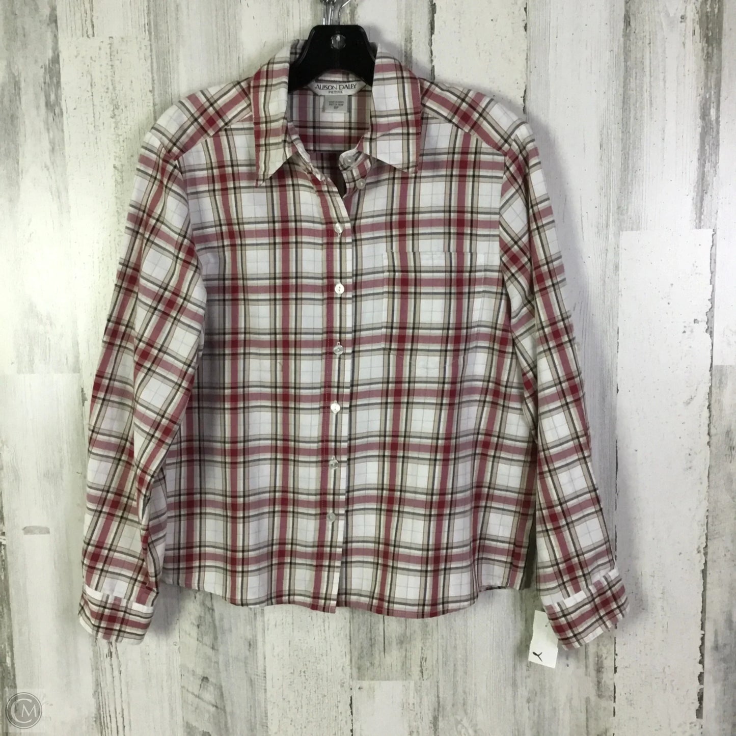 Top Long Sleeve By Allison Daley In Red & White, Size: Mp