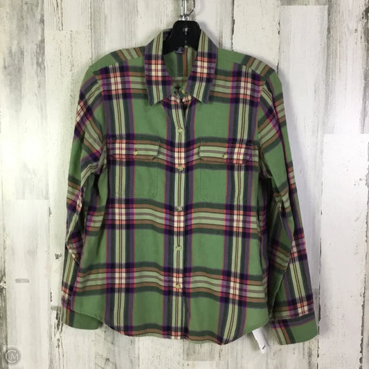 Top Long Sleeve By Chaps In Green & Purple, Size: Lp