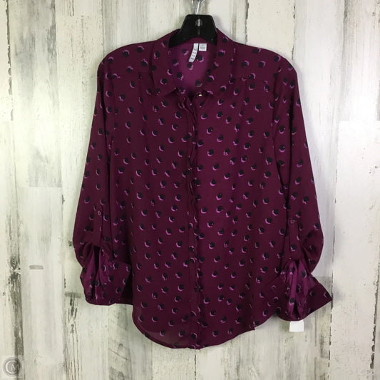 Blouse Long Sleeve By Elle In Purple, Size: S