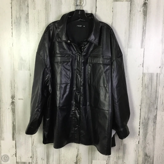 Jacket Shirt By Shein In Black, Size: 4x