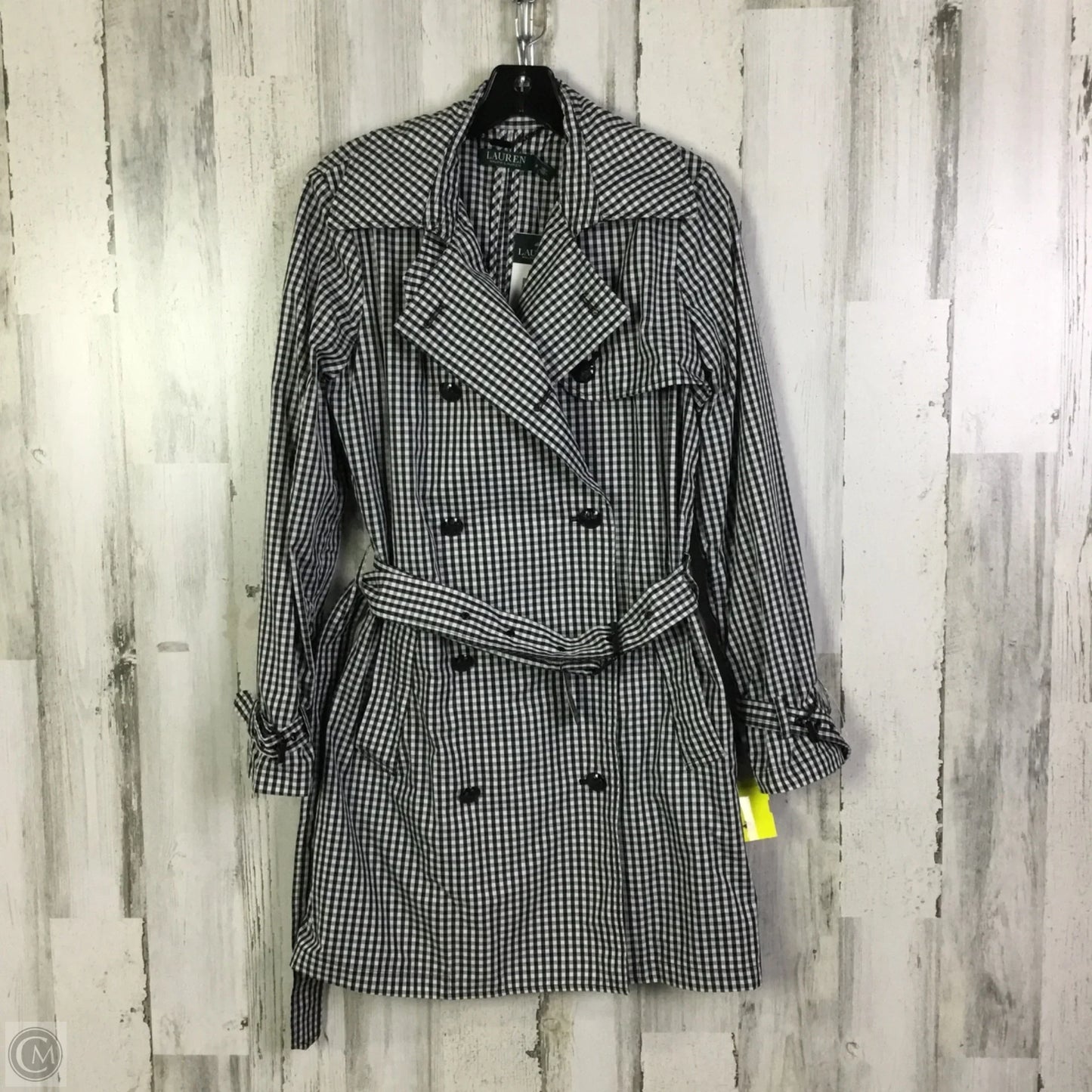 Coat Raincoat By Lauren By Ralph Lauren In Black & White, Size: Xs