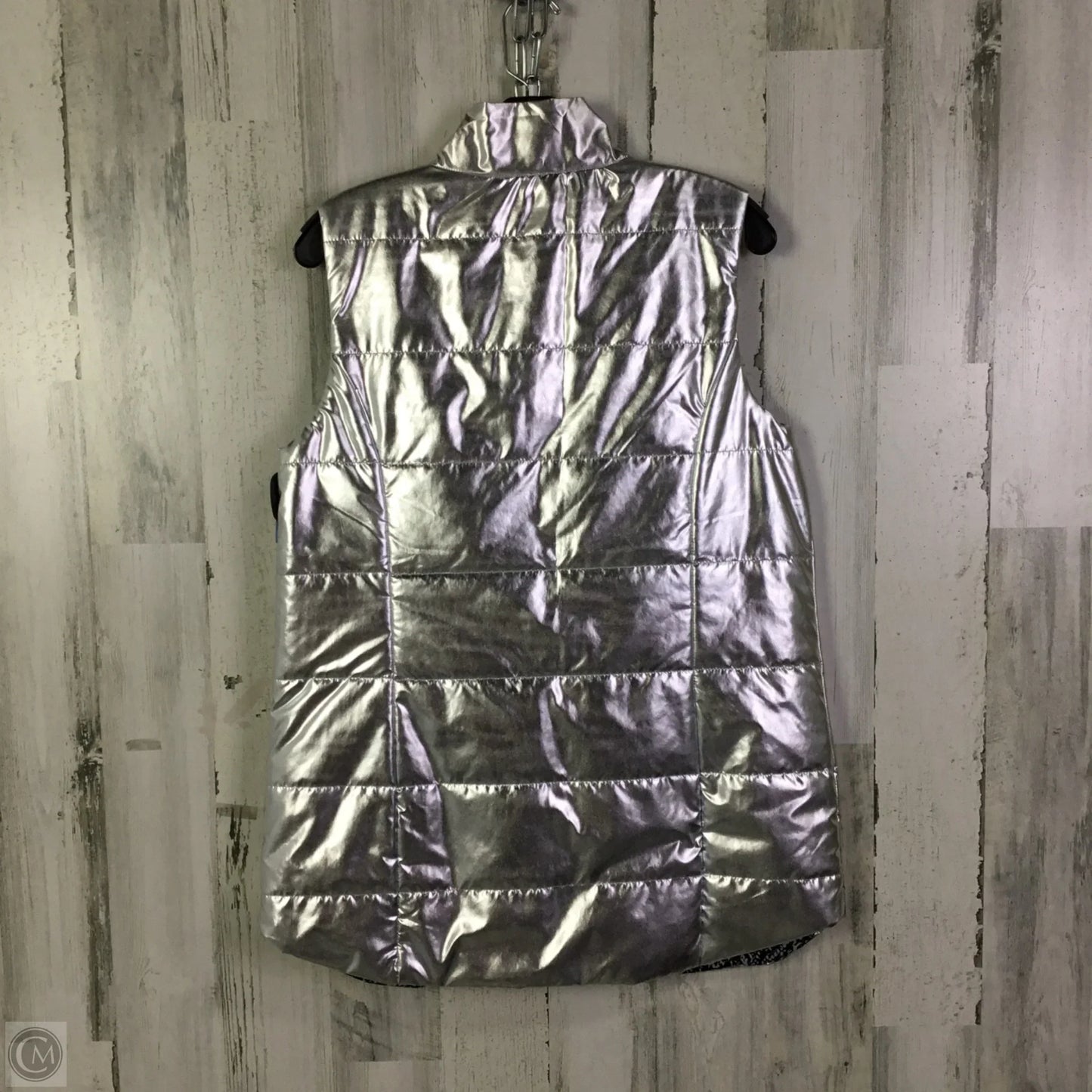 Vest Puffer & Quilted By Chicos In Silver, Size: M