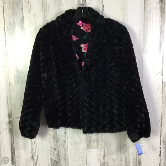 Jacket Faux Fur & Sherpa By Betsey Johnson In Black, Size: S